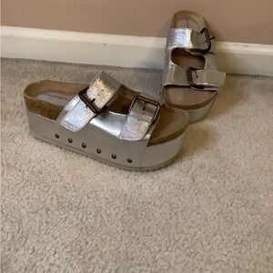 Intentionally Blank Free People Rule Breaker Flatform Platform Sandals 38 7.5/8